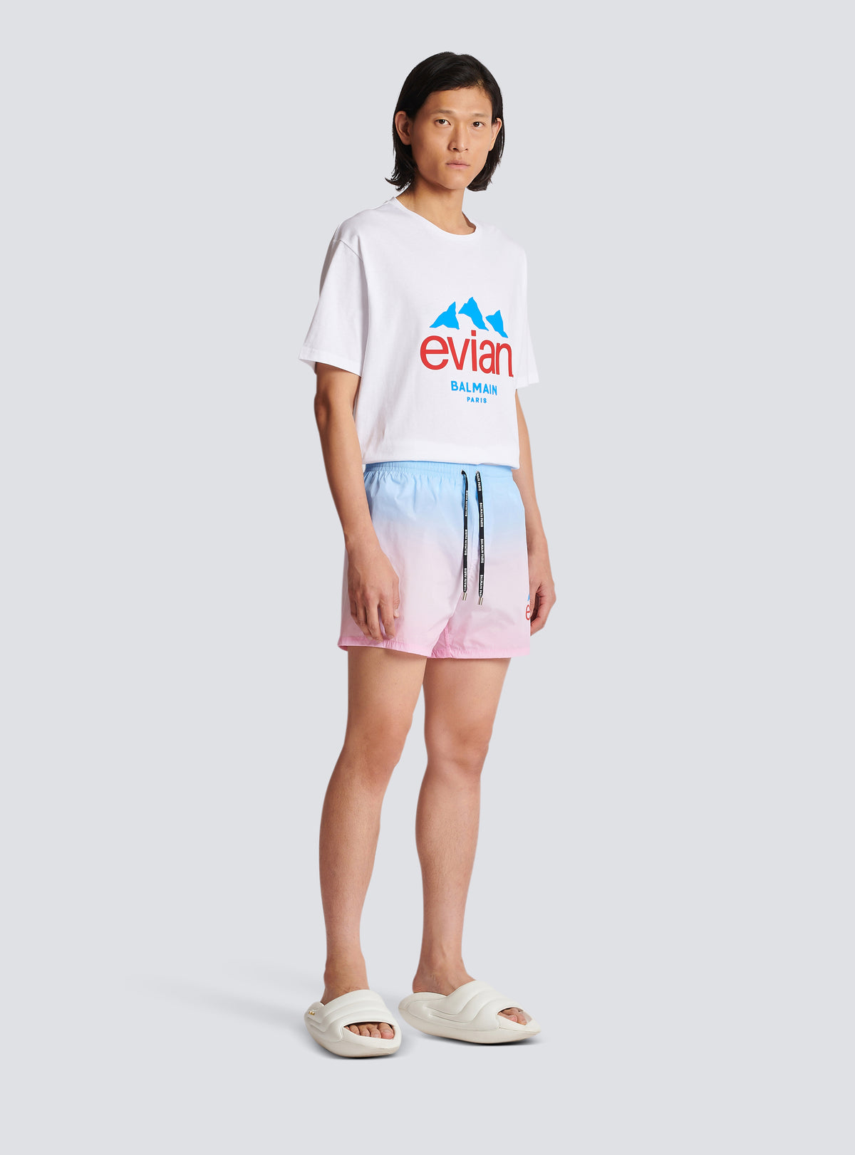 Balmain x evian - short de bain dégradé - Multicolore