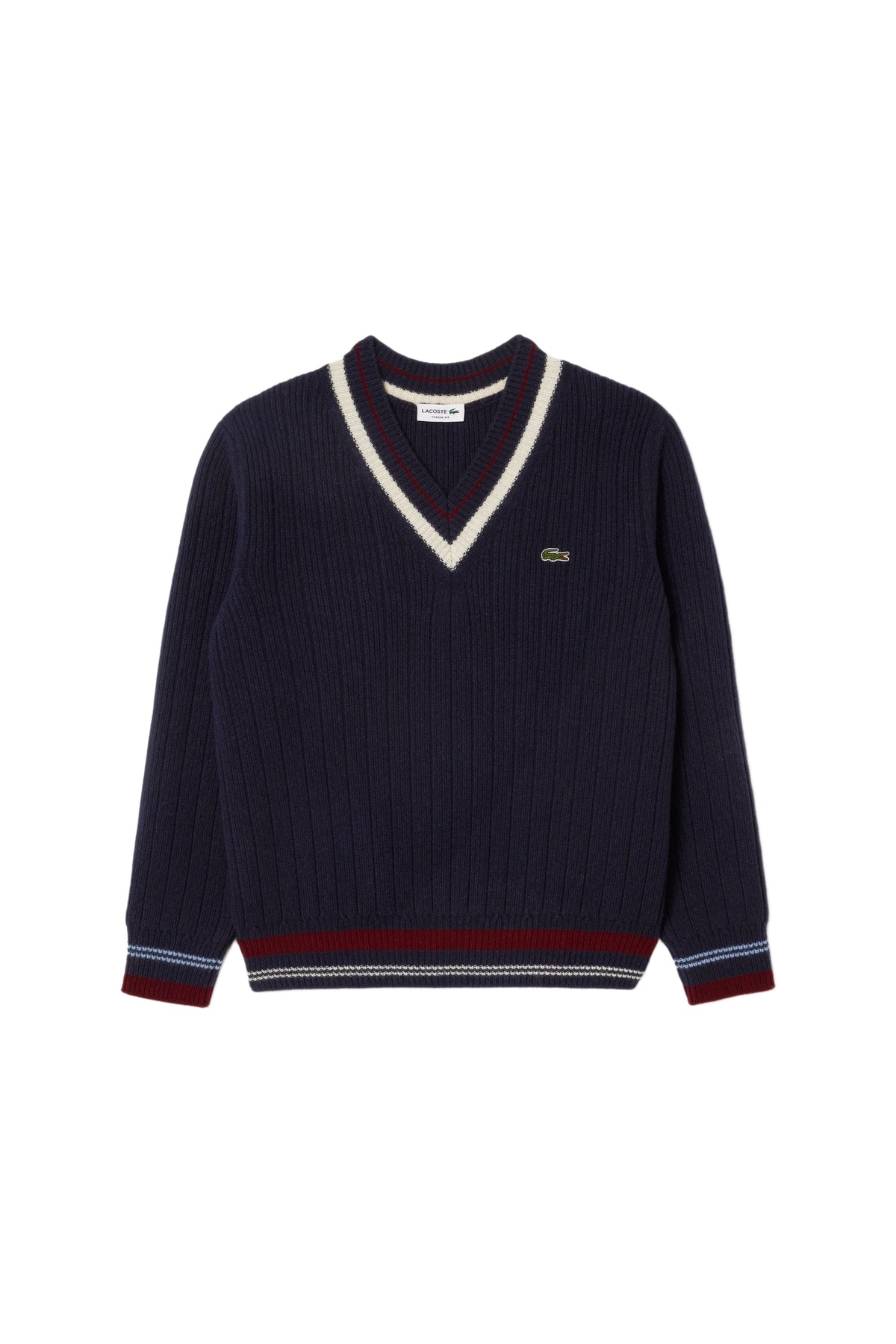 Pull tennis en laine -Marine & Multicolore