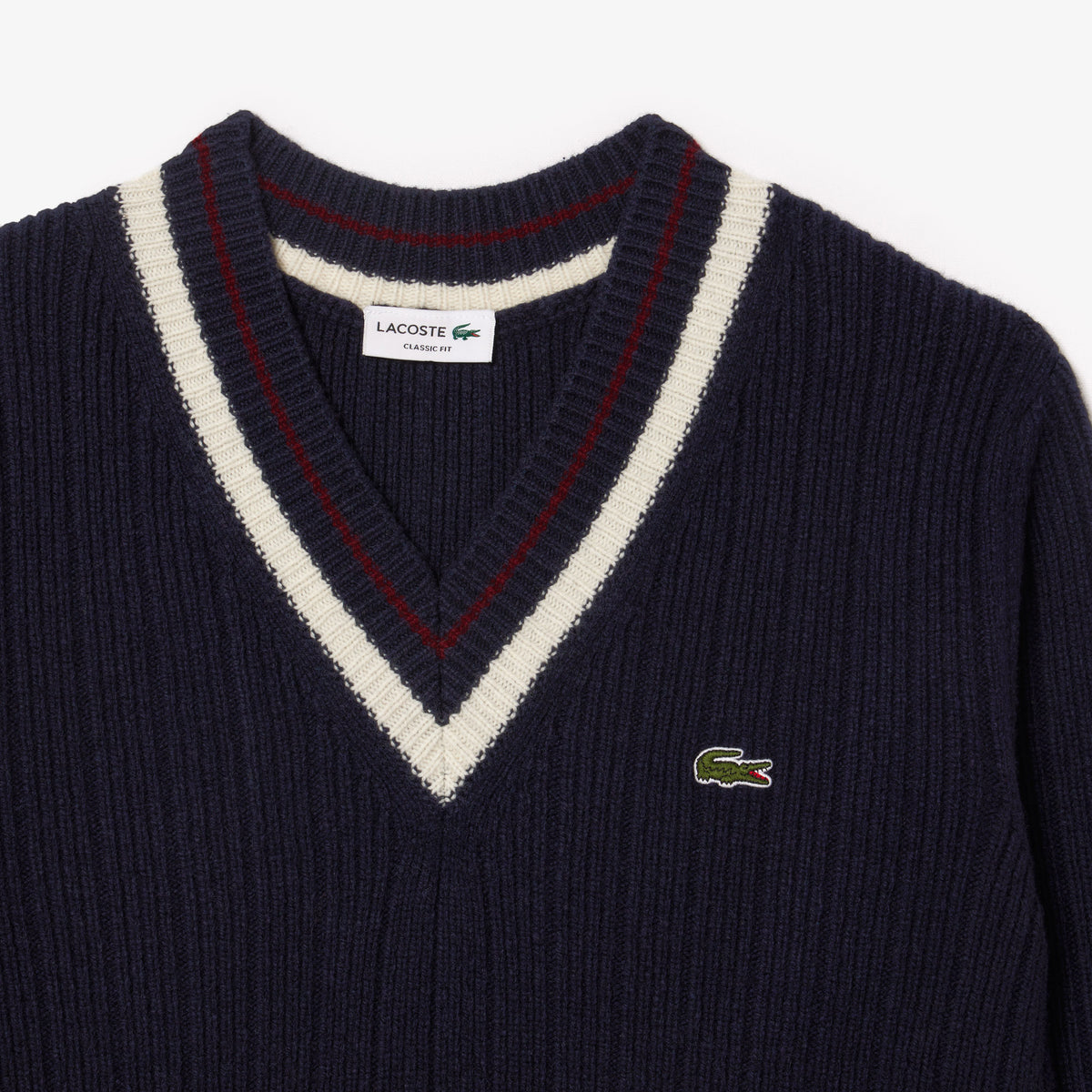 Pull tennis en laine -Marine & Multicolore
