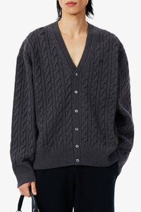 Cardigan torsadé en cachemire - Graphite