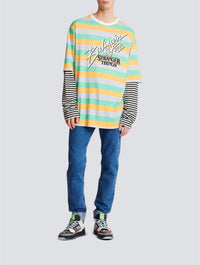 T-shirt oversize doubles manches Balmain x Stranger things - Multicolore