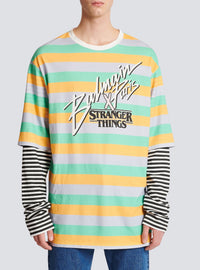 T-shirt oversize doubles manches Balmain x Stranger things - Multicolore