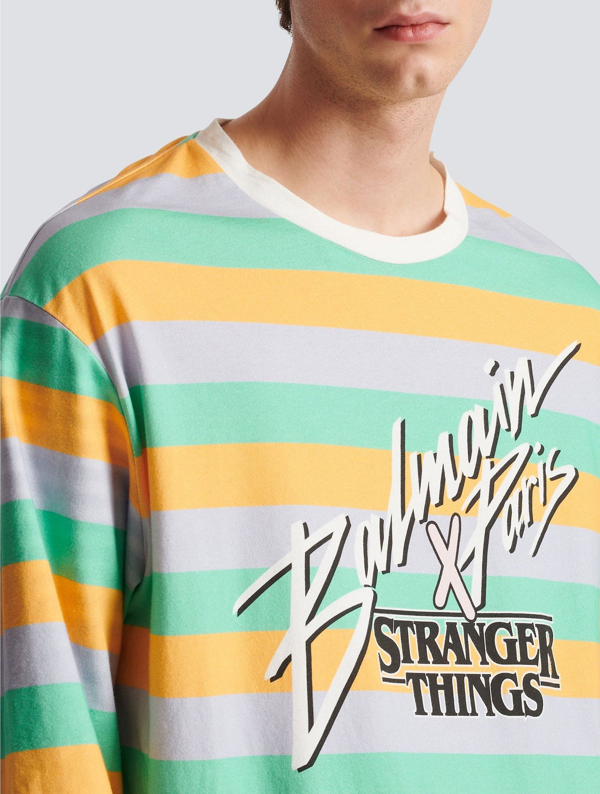 T-shirt oversize doubles manches Balmain x Stranger things - Multicolore