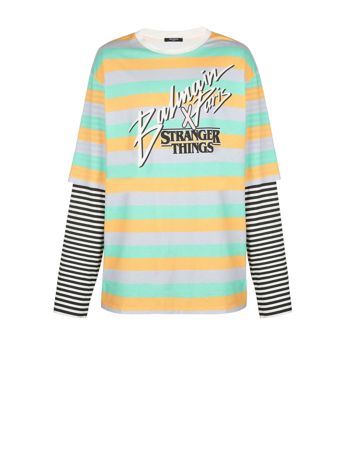 T-shirt oversize doubles manches Balmain x Stranger things - Multicolore