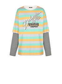 T-shirt oversize doubles manches Balmain x Stranger things - Multicolore