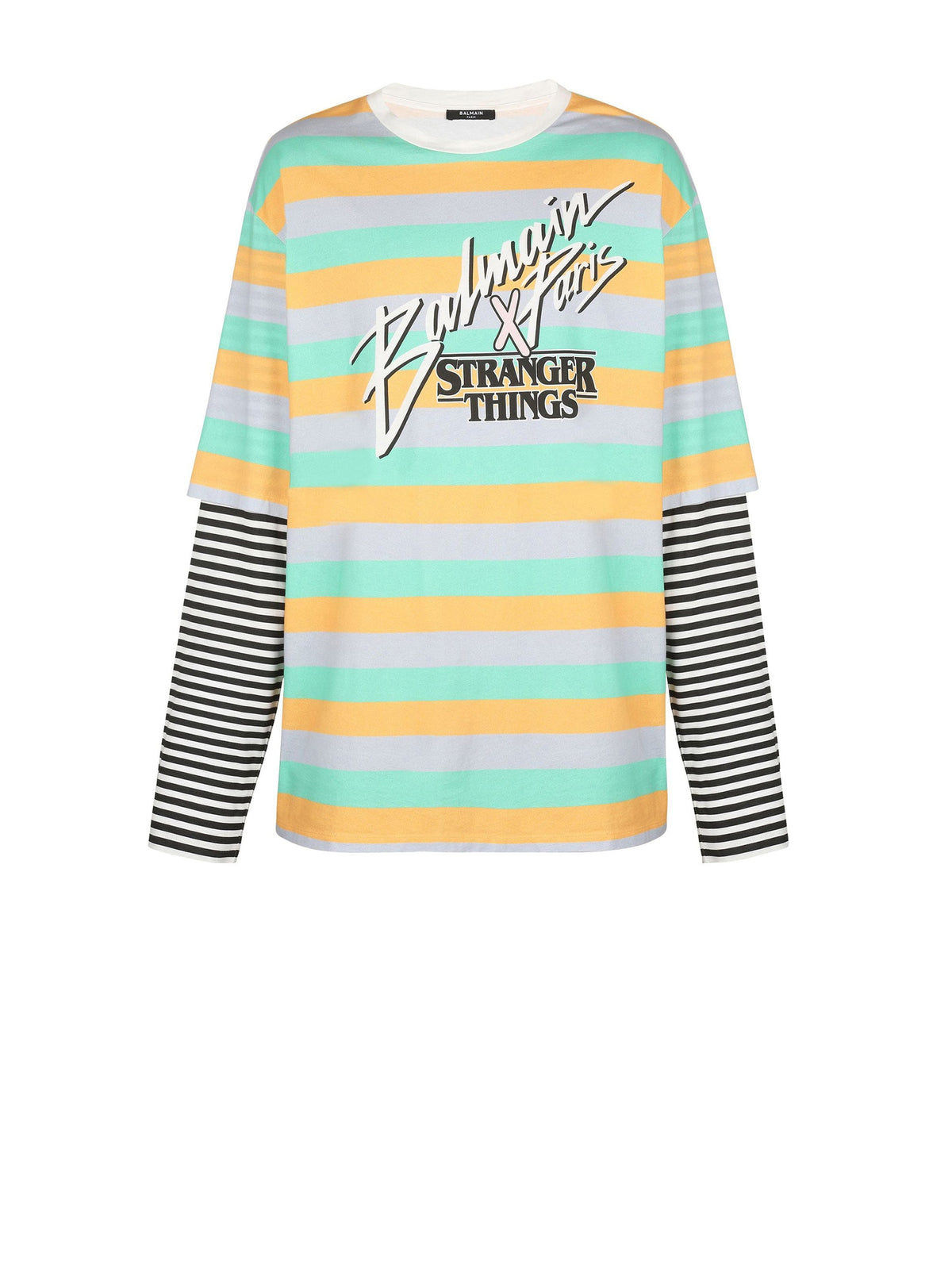 T-shirt oversize doubles manches Balmain x Stranger things - Multicolore