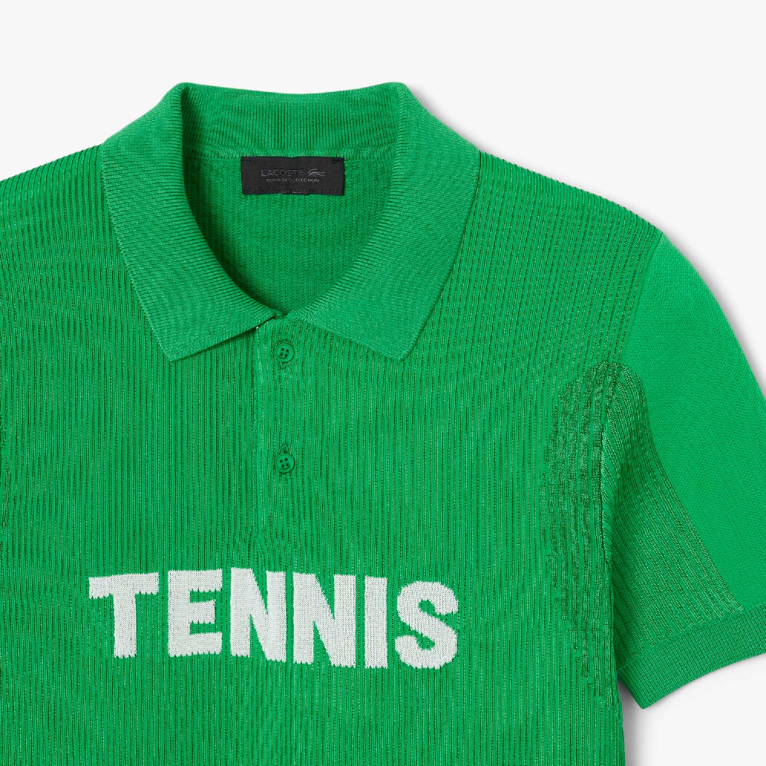 Polo Tennis ajusté en maille - Calathea & Blanc