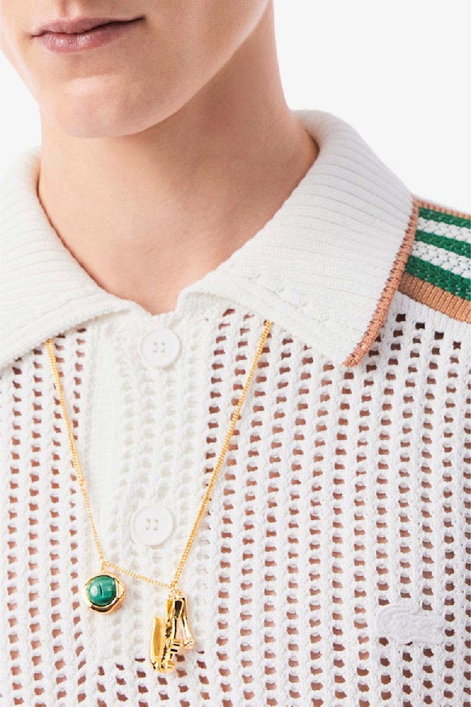 Pull ajouré à manches longues en maille - Blanc