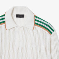Pull ajouré à manches longues en maille - Blanc