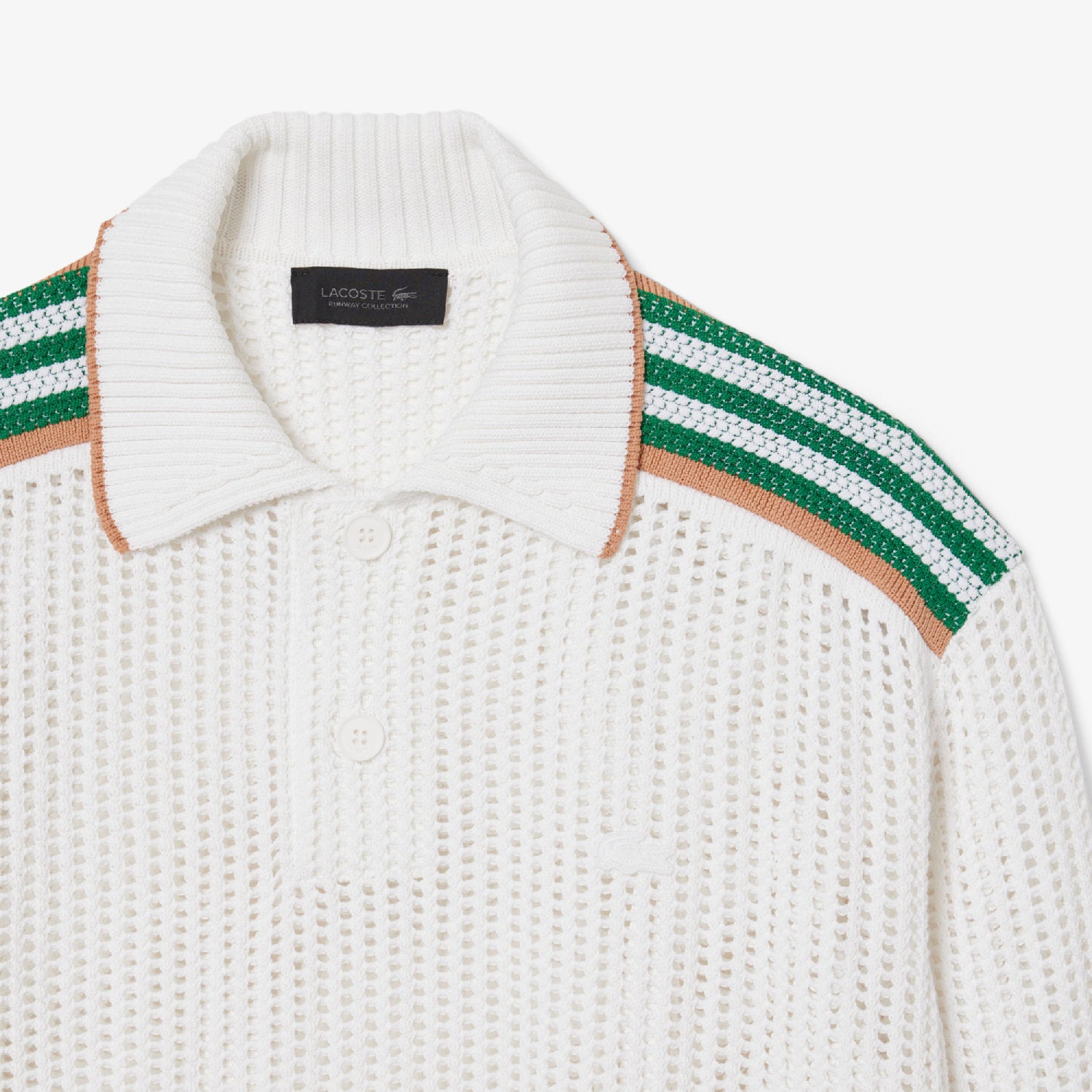 Pull ajouré à manches longues en maille - Blanc