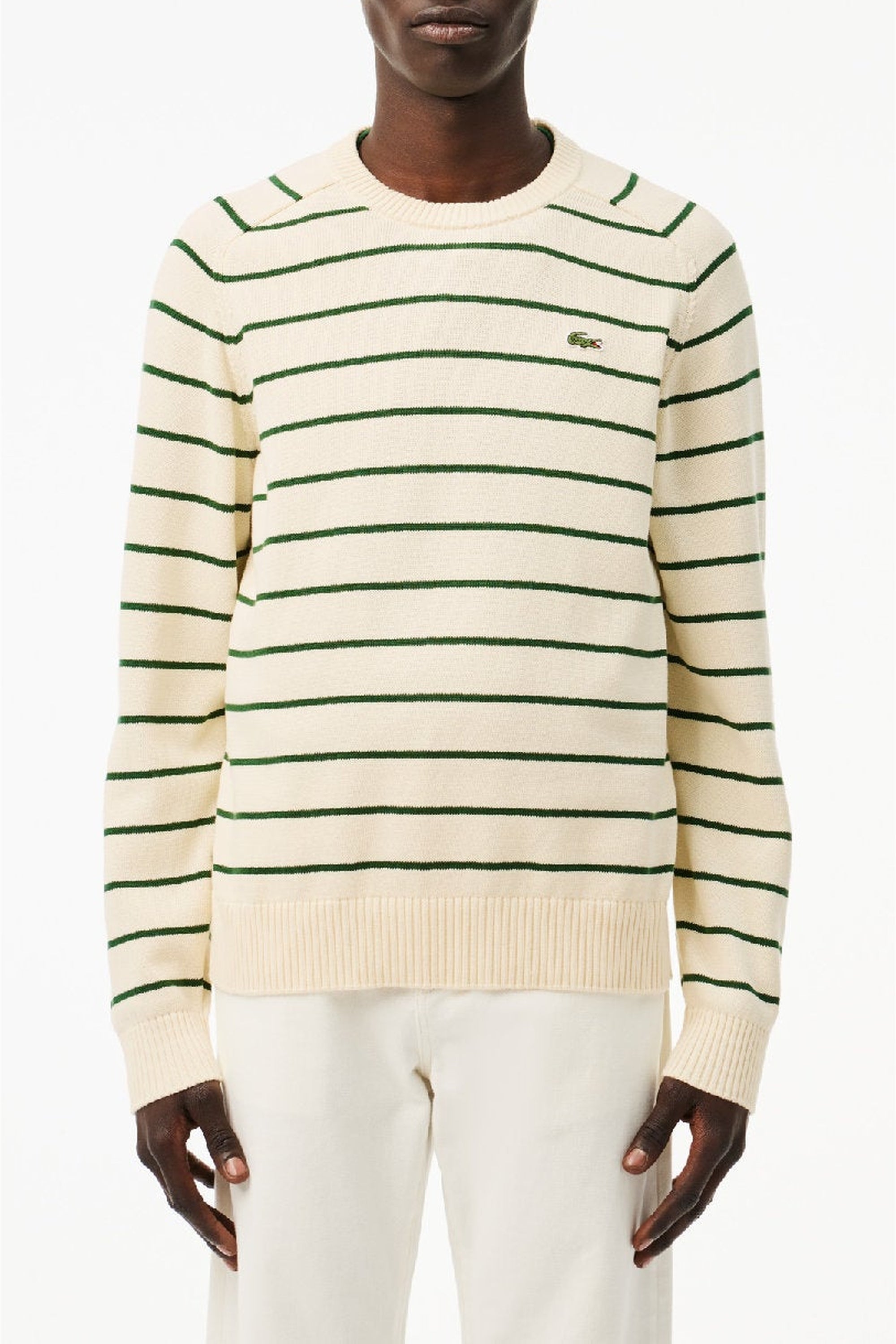 Striped round-neck jumper - Laponie & Vert
