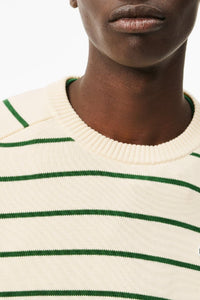 Striped round-neck jumper - Laponie & Vert