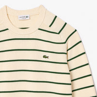 Striped round-neck jumper - Laponie & Vert