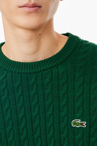 Pull torsadé - Vert & Farine