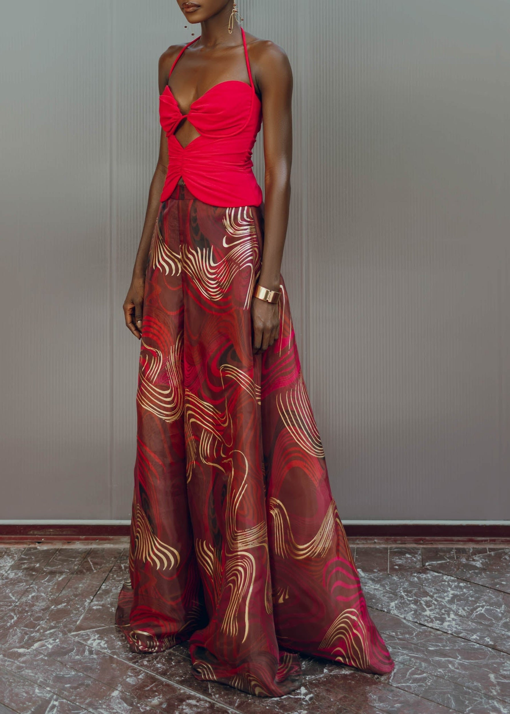 Oro wide leg trousers - Corda Foil Print