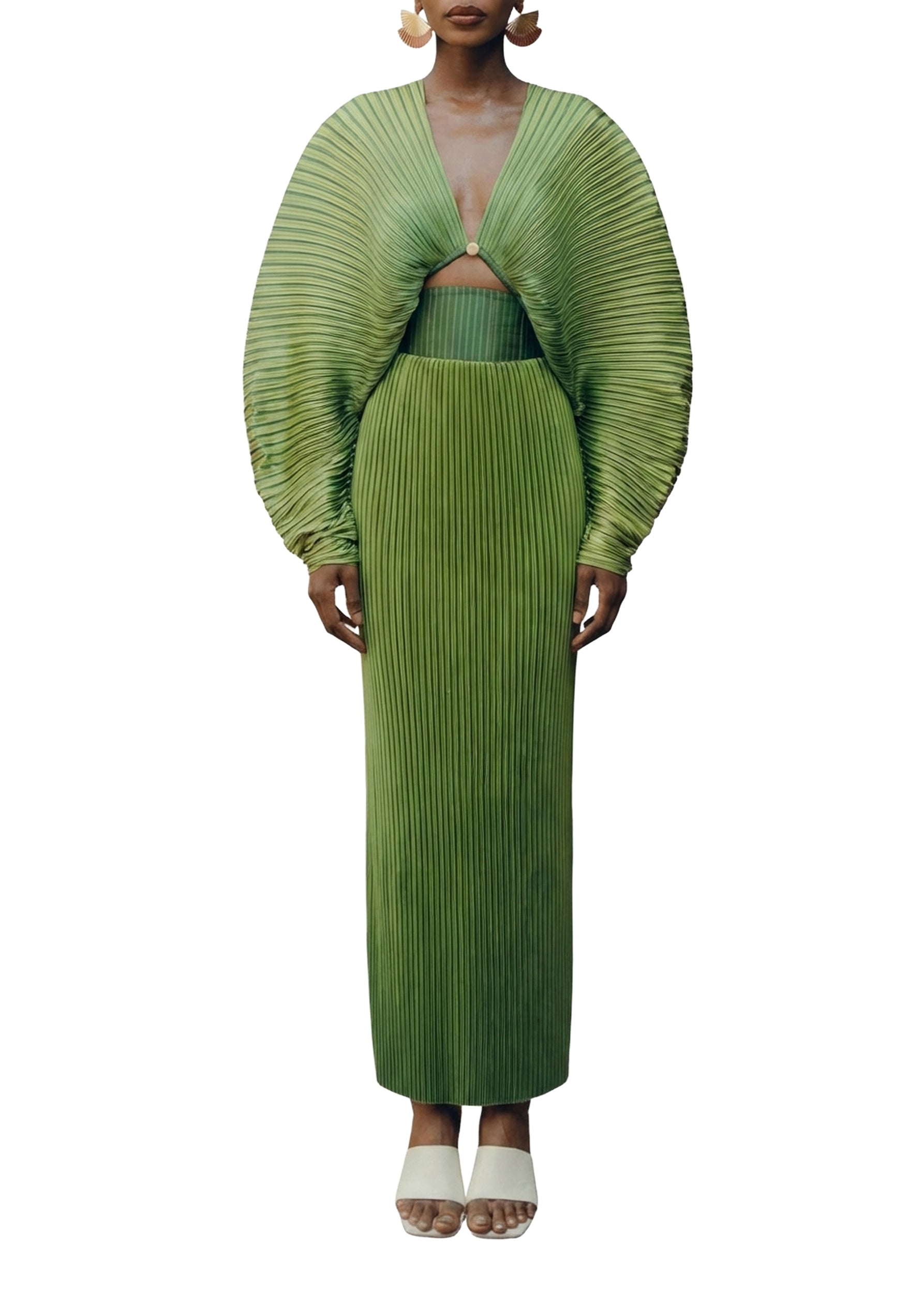 Beka pleated maxi skirt - Emerald