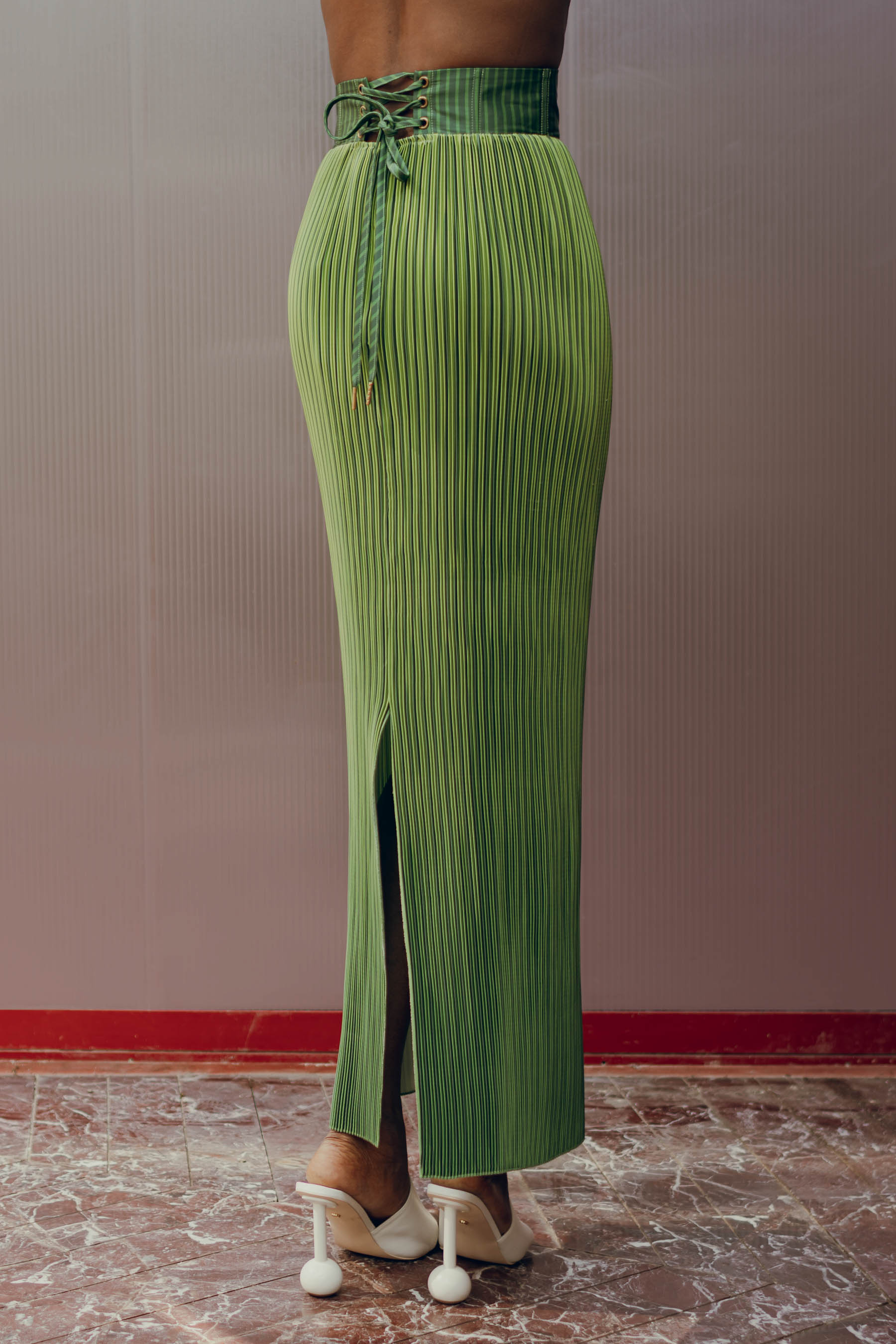 Beka pleated maxi skirt - Emerald