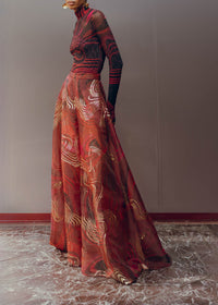 Loma bodysuit with printed stand-up collar - Corda Print