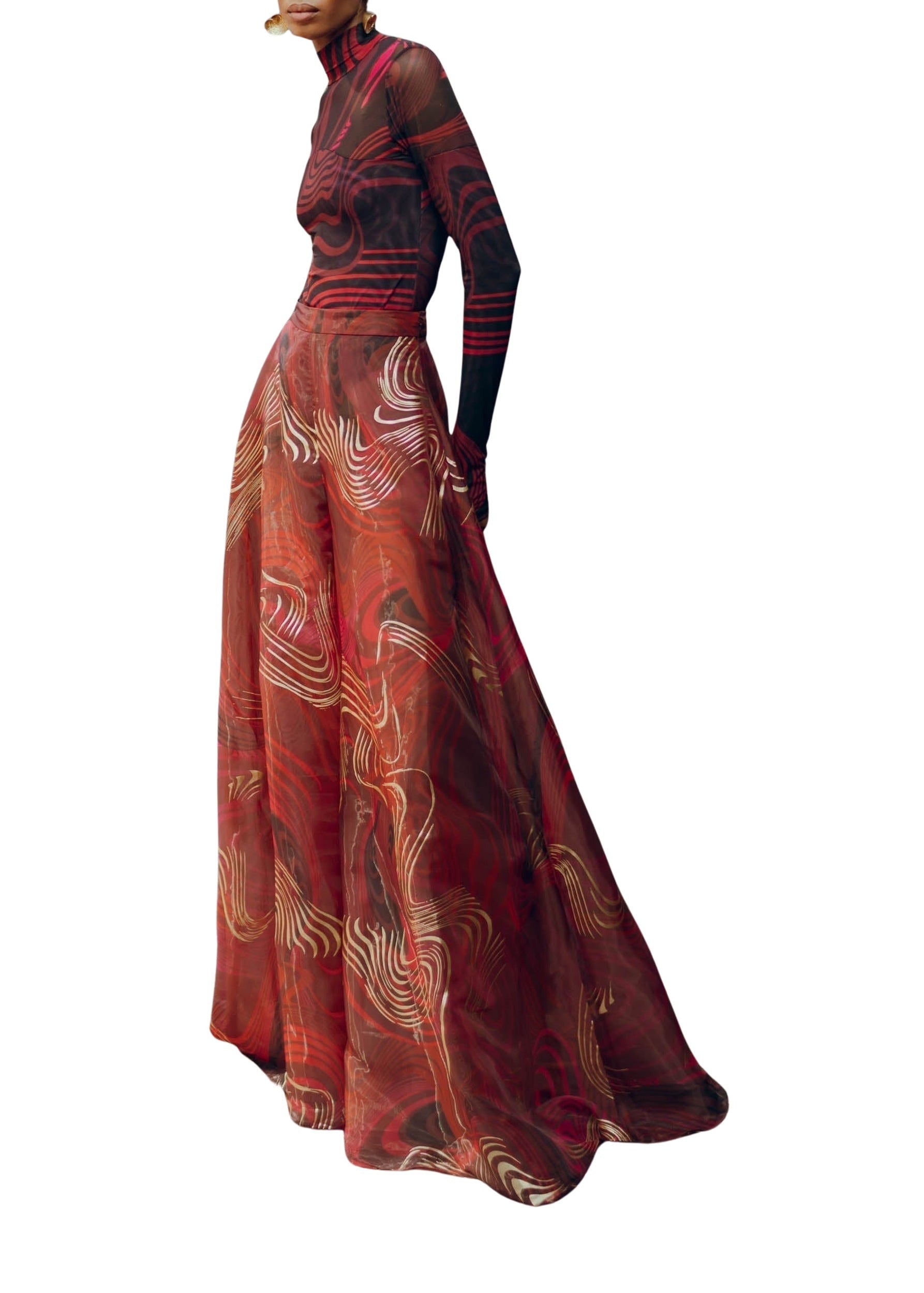 Oro wide leg trousers - Corda Foil Print