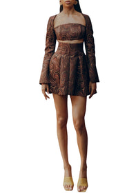 Nala halter short dress - Corda Jacquard