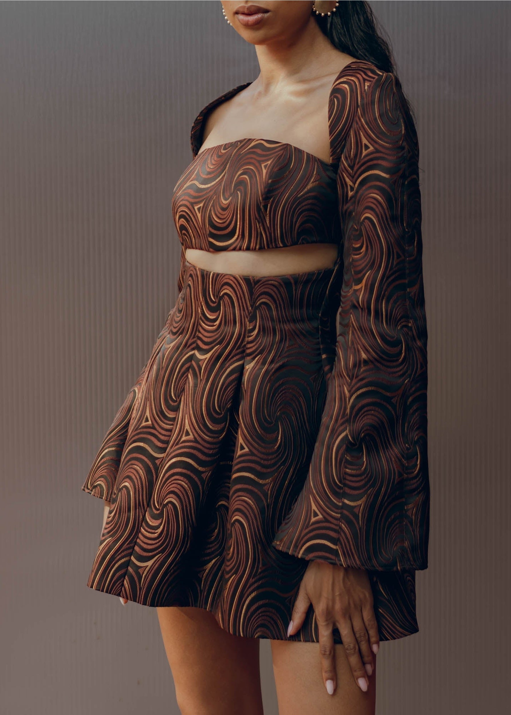 Nala halter short dress - Corda Jacquard