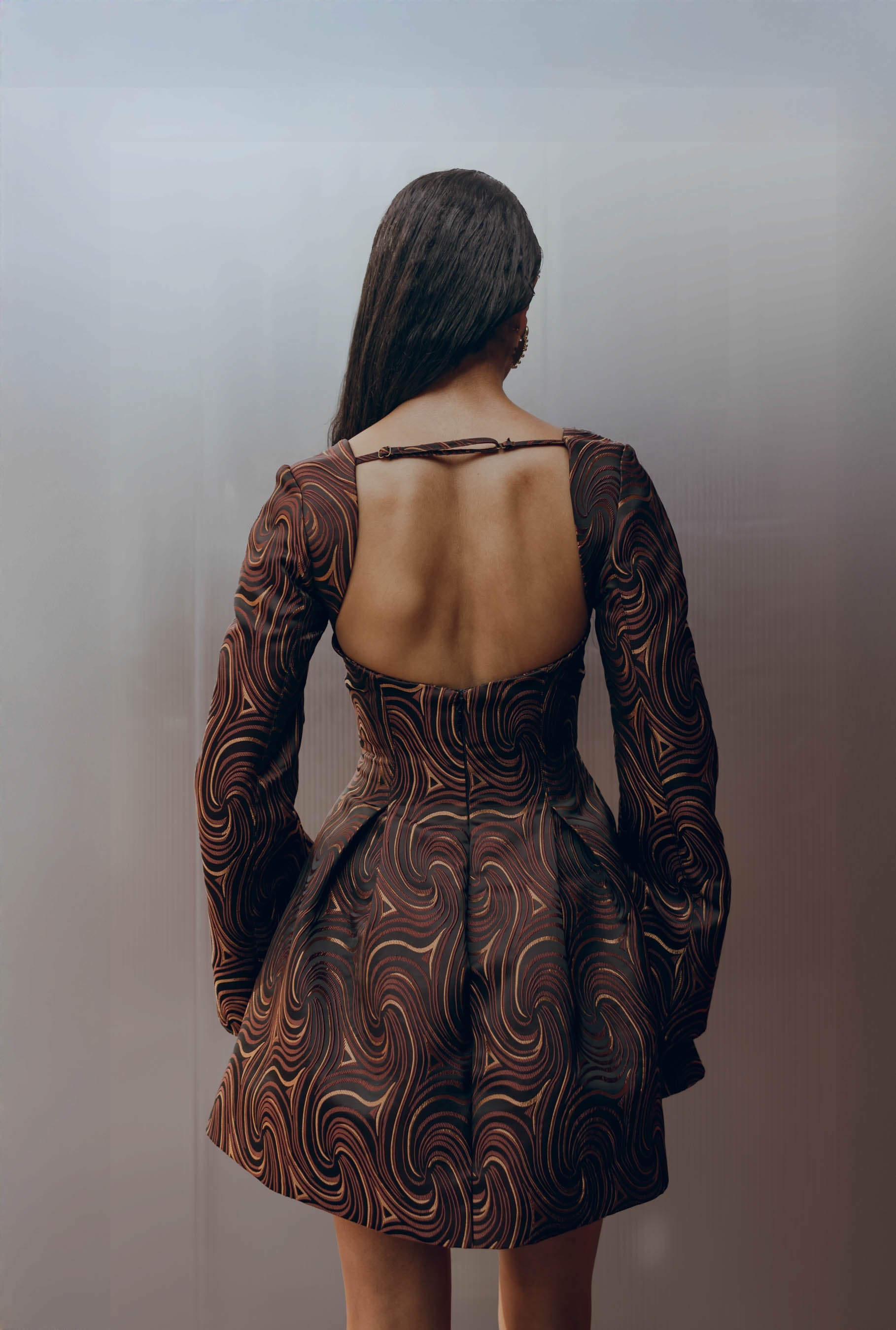 Nala halter short dress - Corda Jacquard