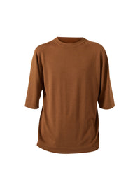 Vicuna_1QTY // T-shirt à bord-côte en laine - Vicuna