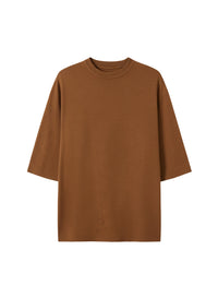 T-shirt à bord-côte en laine - Vicuna