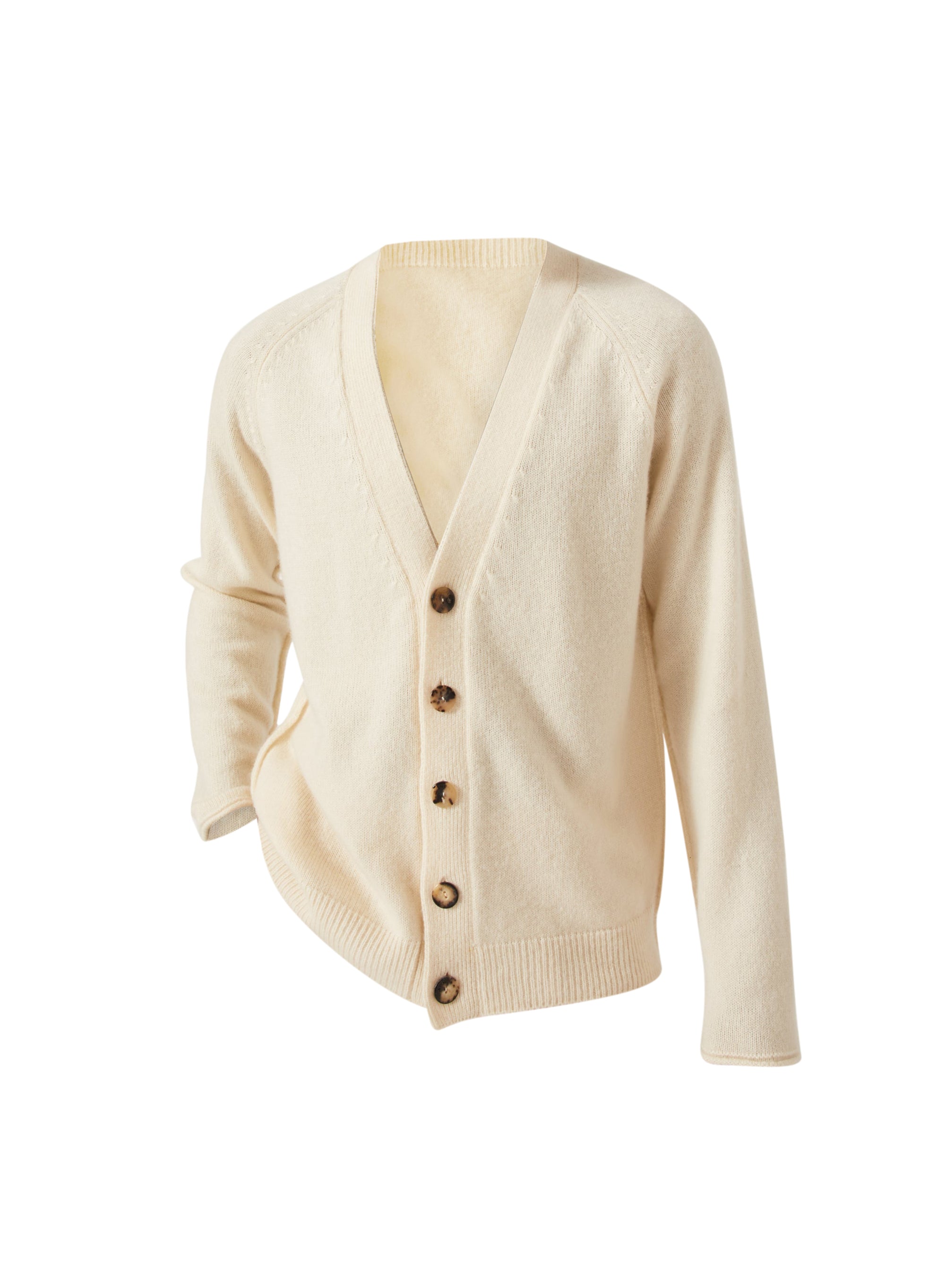 Ivory_1QTY // Gilet à boutons marbrés en laine - Ivory