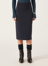 Peacock_1QTY // Jupe crayon en laine - Peacock