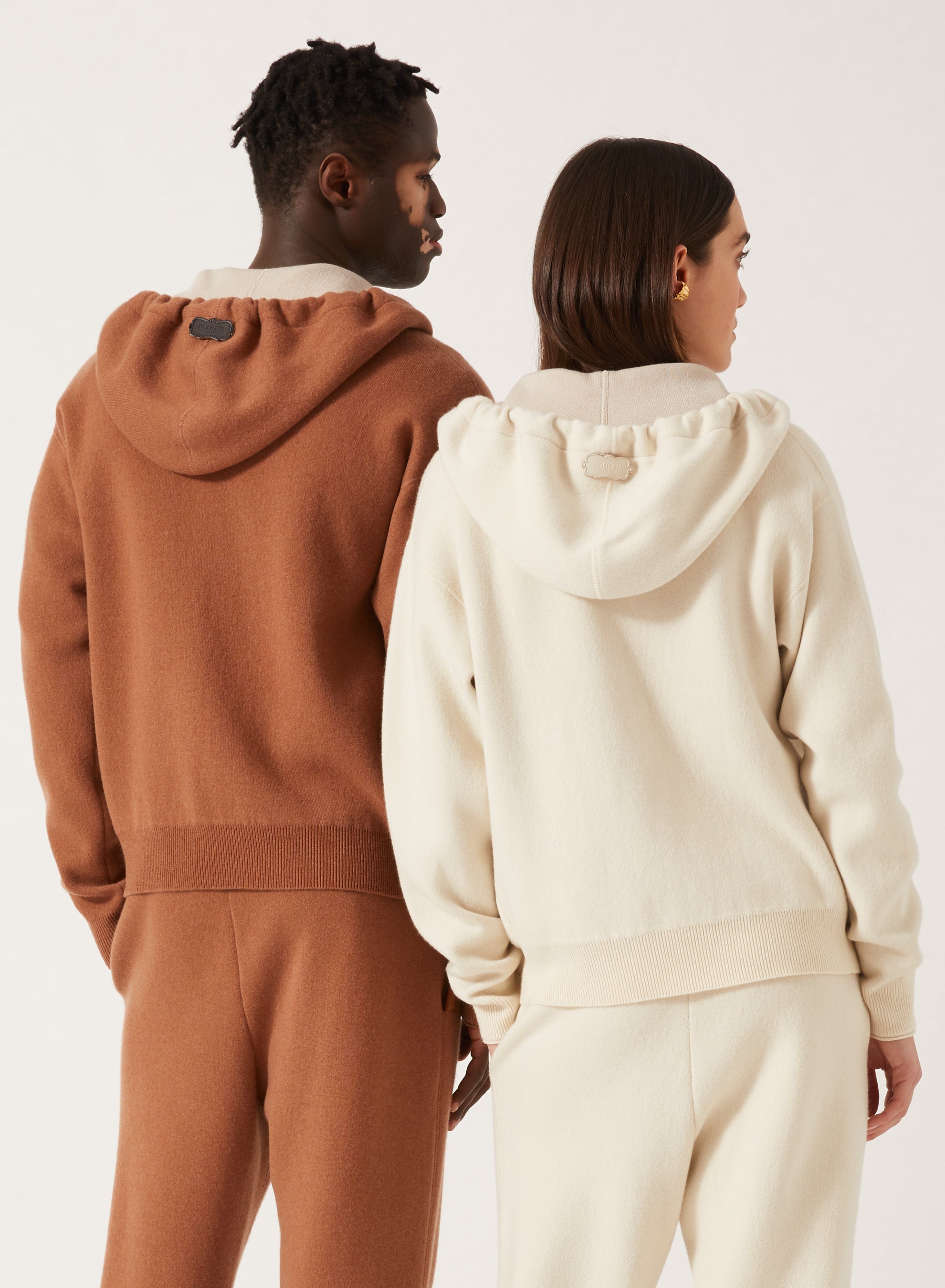 Ivory_1QTY // Gilet zippé à capuche en laine - Ivory