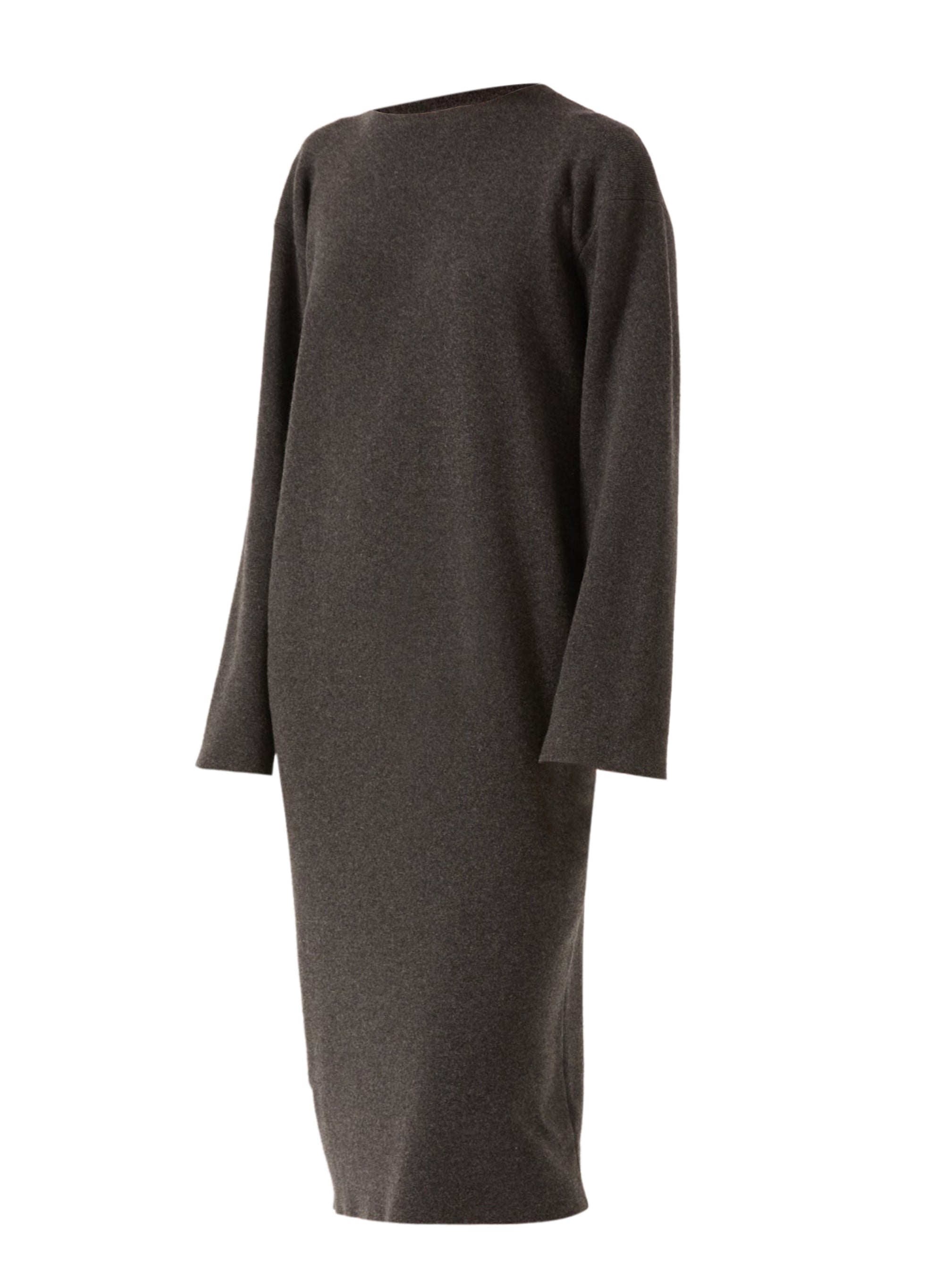 Charcoal Grey_1QTY // Robe droite zippée en laine - Charcoal Grey