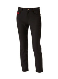 Black_1QTY // Pantalon slim à détail contrastant en laine - Black
