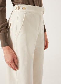 Ivory_1QTY // Pantalon taille haute coupe droite - Ivory