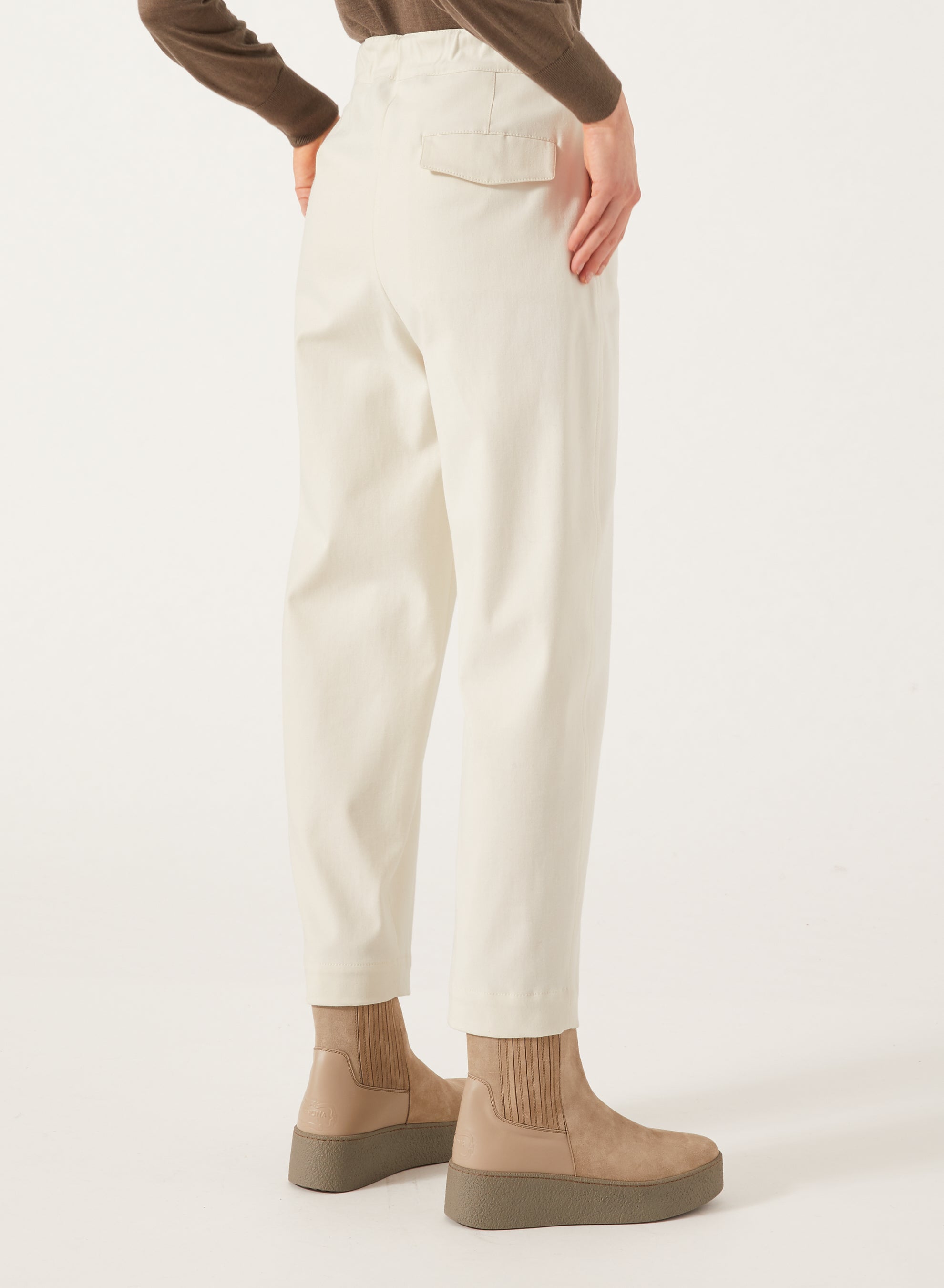 Ivory_1QTY // Pantalon taille haute coupe droite - Ivory