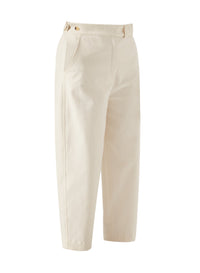 Ivory_1QTY // Pantalon taille haute coupe droite - Ivory