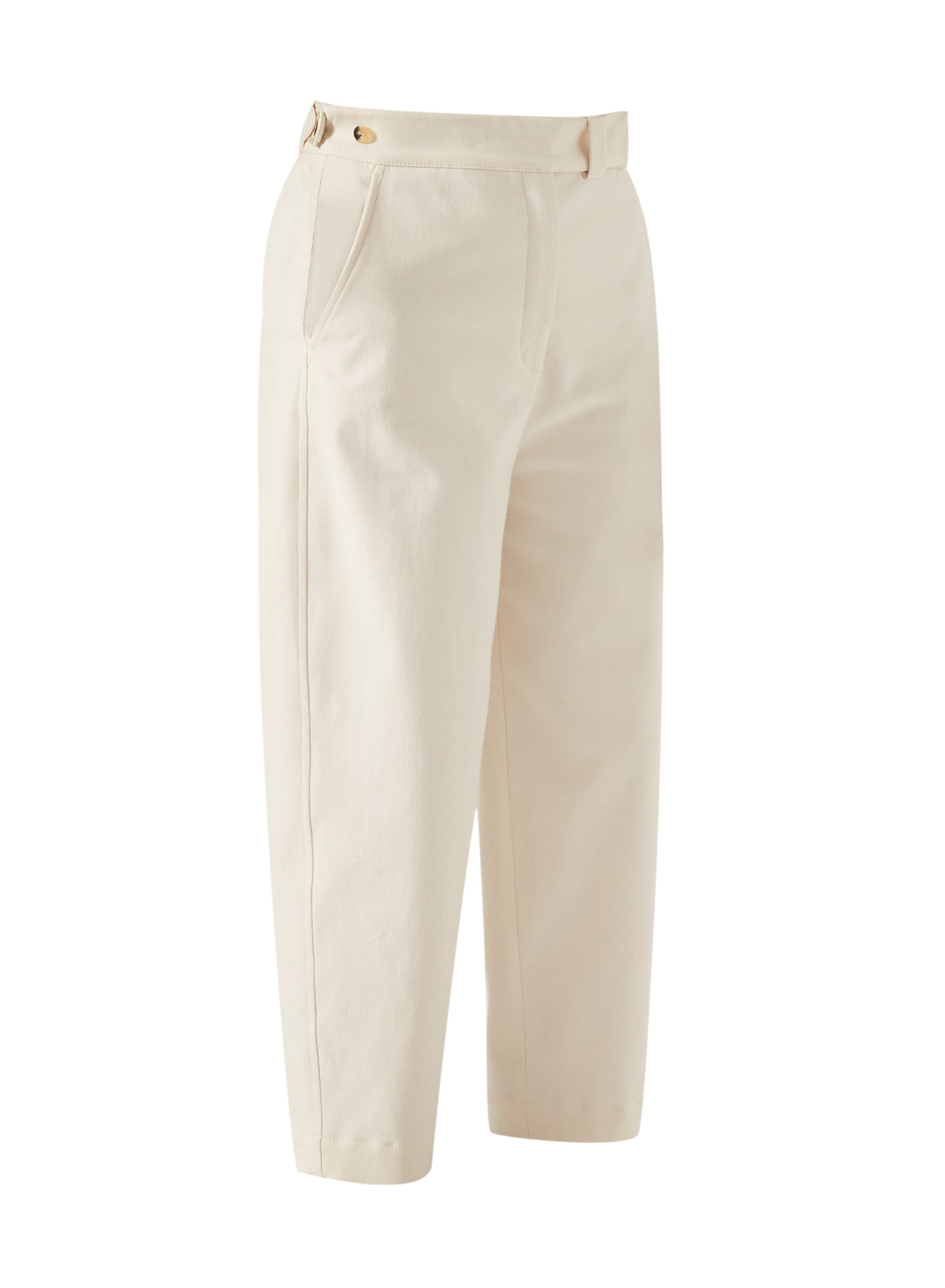 Ivory_1QTY // Pantalon taille haute coupe droite - Ivory