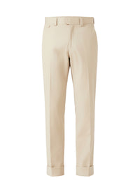 Straight-leg trousers with pronounced pleats - Stone