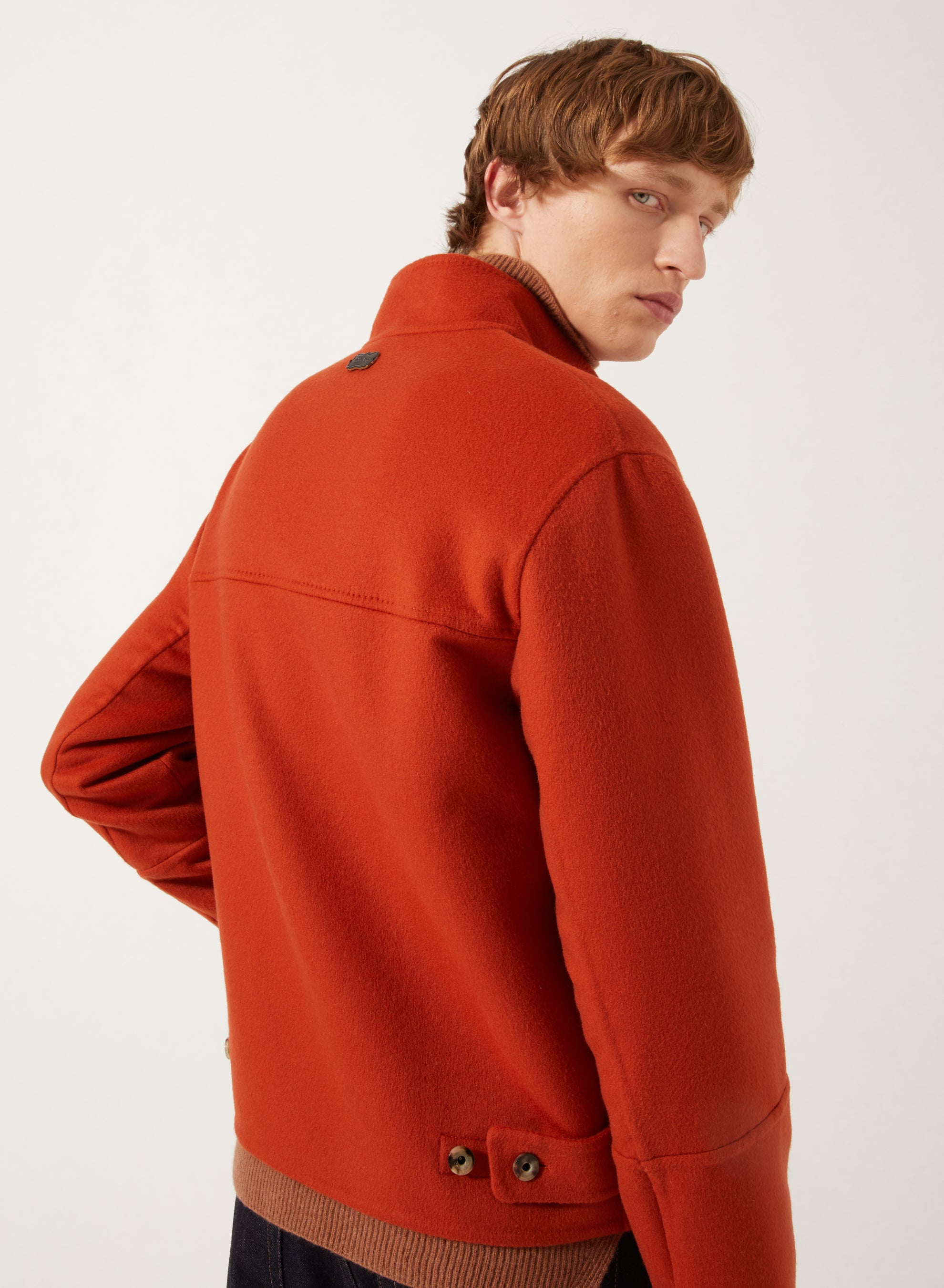 Terracotta_1QTY // Blouson col montant en laine - Terracotta