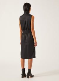 Dark Shadow_1QTY // Robe mi-longue col montant froncée - Dark Shadow