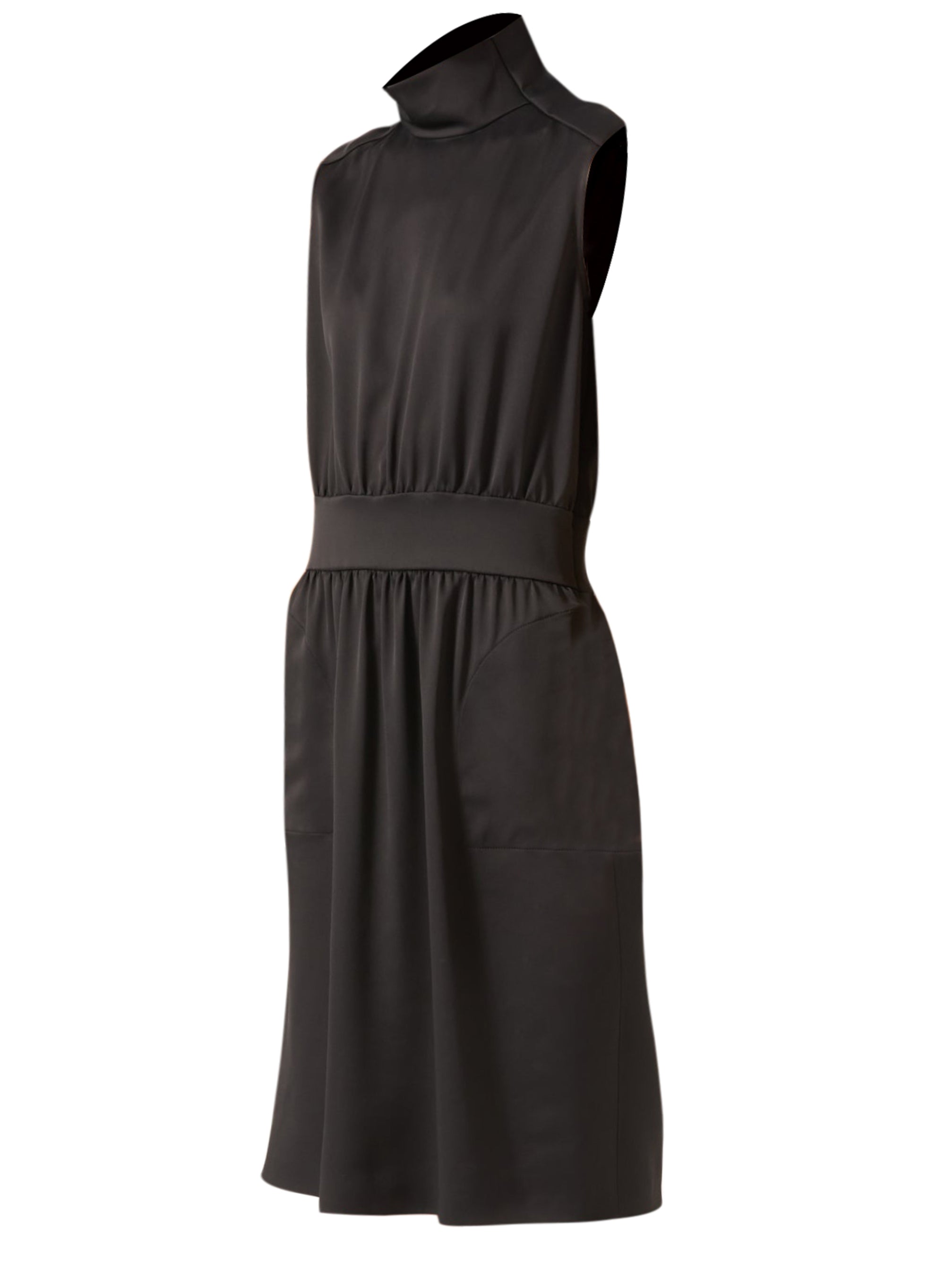 Dark Shadow_1QTY // Robe mi-longue col montant froncée - Dark Shadow