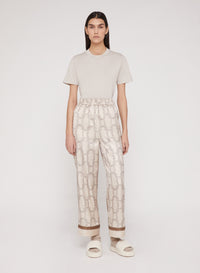 Snow_6QTY // Pantalon à motif chaînes en soie - Snow