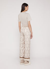 Snow_6QTY // Pantalon à motif chaînes en soie - Snow