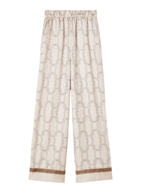 Snow_6QTY // Pantalon à motif chaînes en soie - Snow