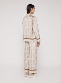 Snow_6QTY // Chemise à motif maillons entrelacés en soie - Snow