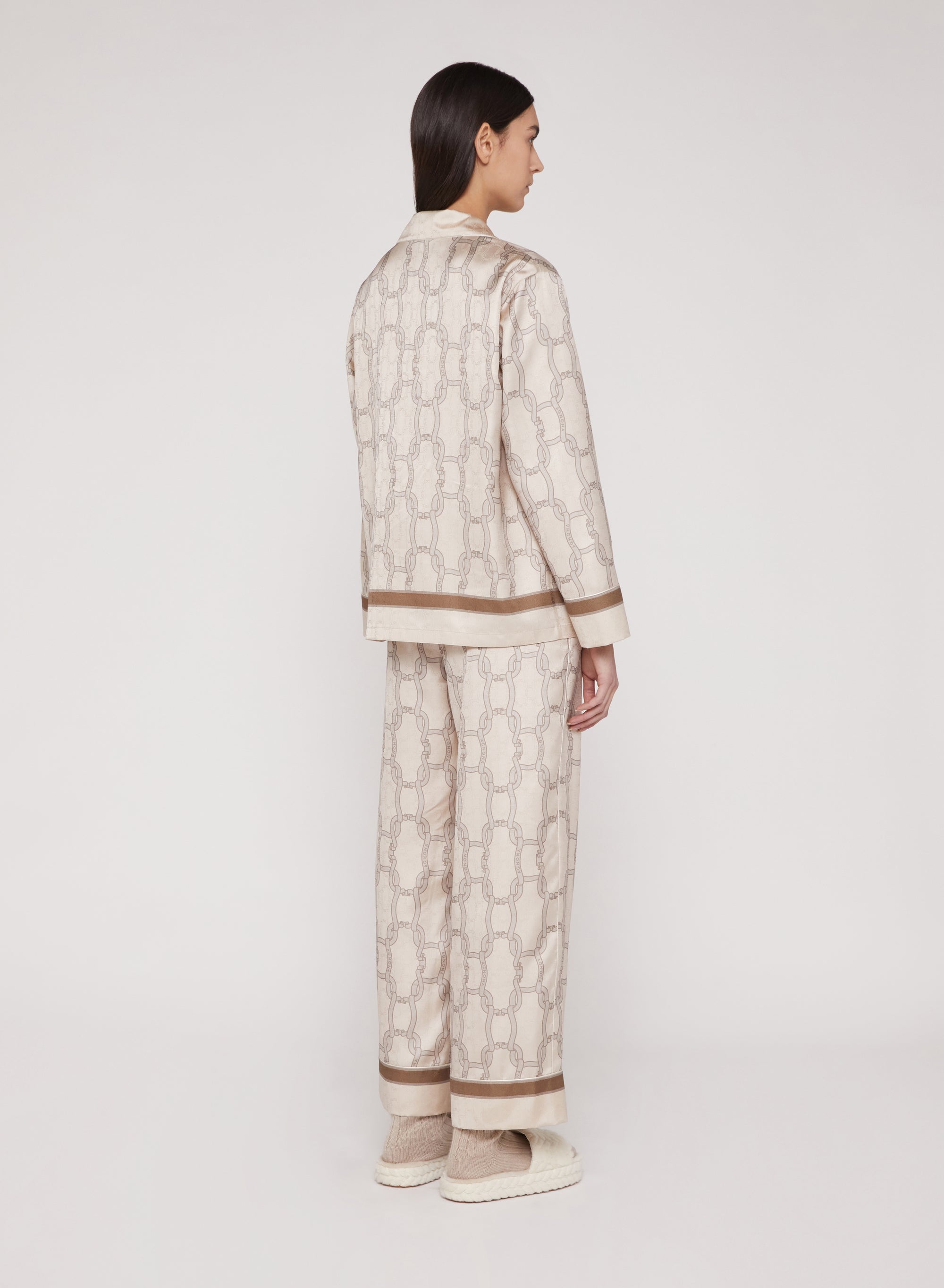 Snow_6QTY // Chemise à motif maillons entrelacés en soie - Snow