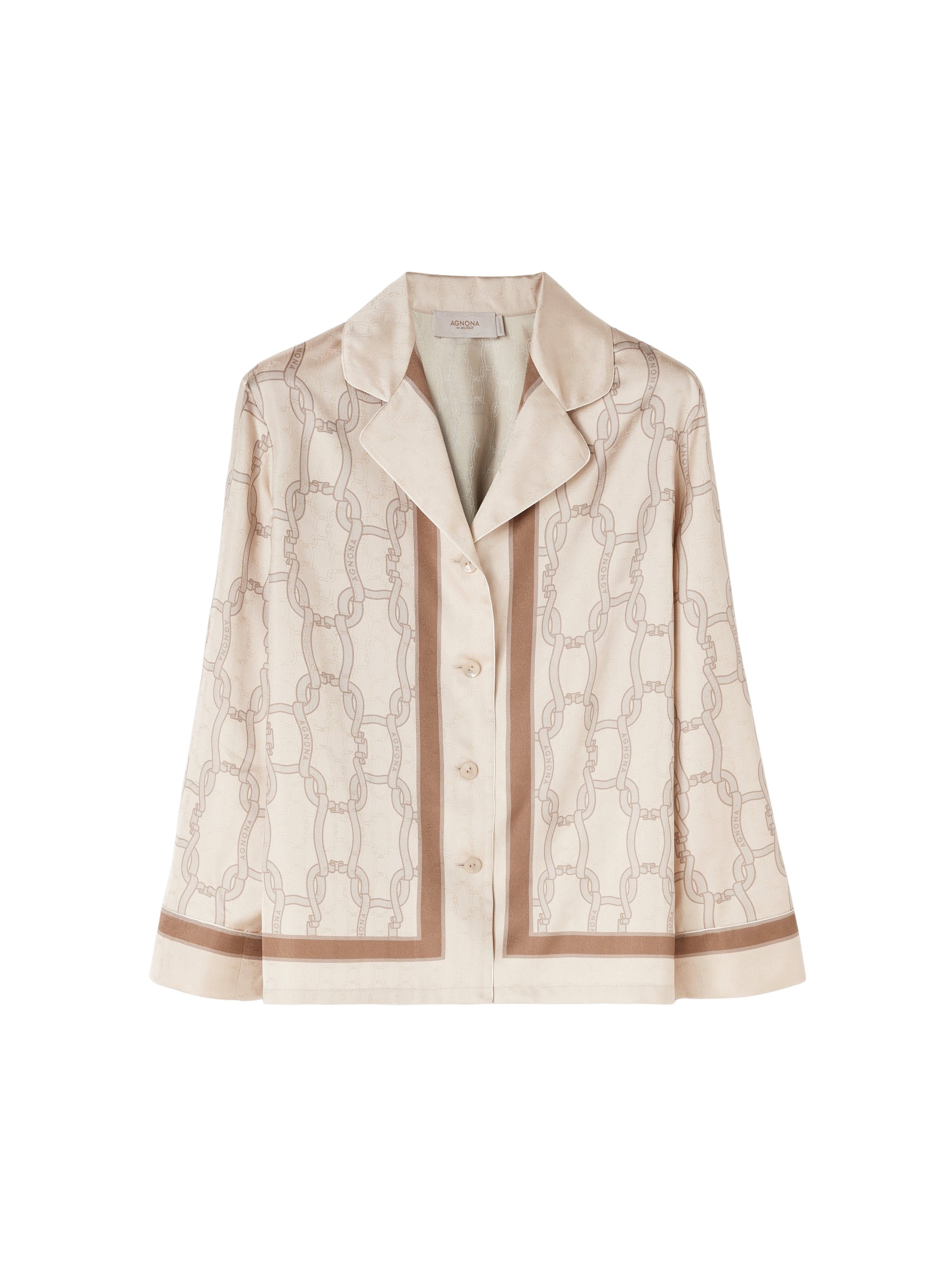 Snow_6QTY // Chemise à motif maillons entrelacés en soie - Snow