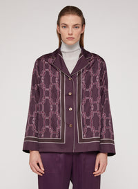 Tannico_5QTY // Chemise à motif maillons entrelacés en soie - Tannico