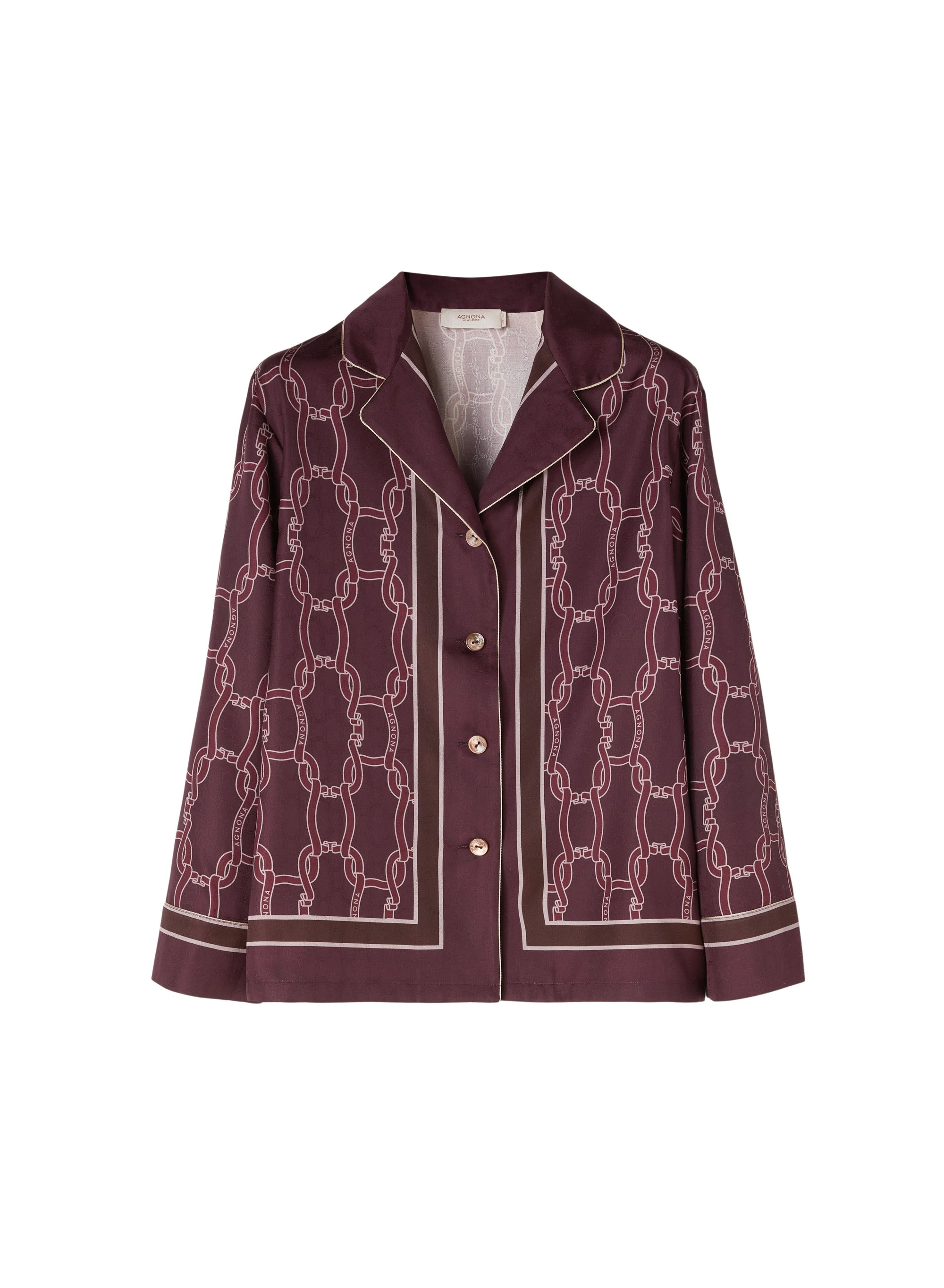 Tannico_5QTY // Chemise à motif maillons entrelacés en soie - Tannico