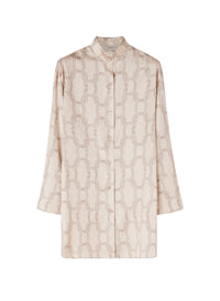 Snow_3QTY // Robe chemise à motif maillons entrelacés en soie - Snow